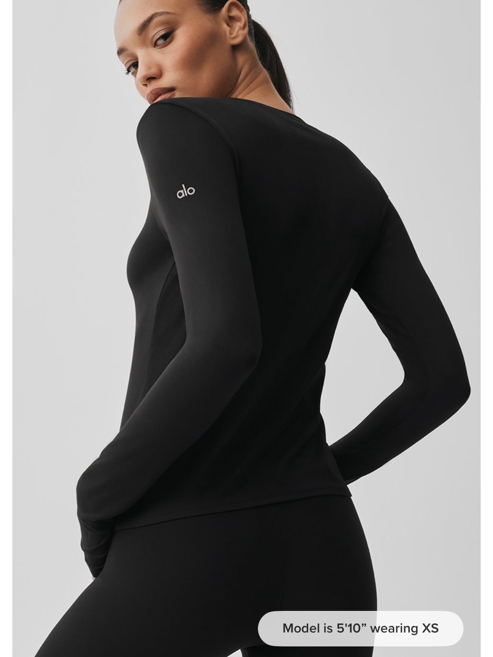 Alosoft Finesse Long Sleeve- Black- size Medium